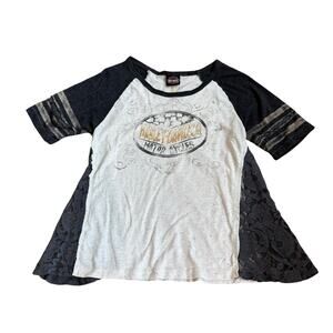 Harley Davidson Babydoll Top – Graphic Y2K Tank – Size M